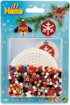 Hama Perlen HAMA 4118 Blister Weihnachten Kreis, 450 Midi-Perlen & Zubehör