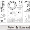 Rayher Fenster Malvorlagen Winter & Weihnachten, 3 Vorlagen + 1 Kreidemarker -Spielzeug - Spiele Geschäft 16565191 01