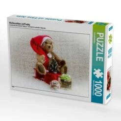CALVENDO® Puzzle CALVENDO Puzzle Weihnachten MitTeddy - 1000 Teile Foto-Puzzle Für Glückliche Stunden