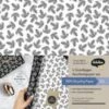 Dabelino Geschenkpapier Set Weihnachten: Schwarz-weiße Tannenzweige