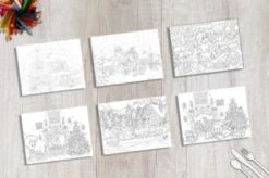 Tischsetmacher Tischset Platzsets - Weihnachten-Set Zum Ausmalen - 12 Stück Aus Hochwertigem Papier In Aufbewahrungsmappe, Perfekt Für Jede Party Oder Feier Zu Ausmalen. Für Kleine Und Grosse Kinder.