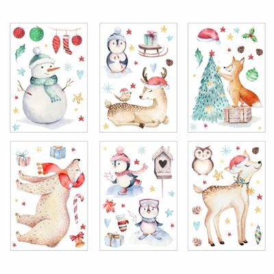 Nikima Fensterbilder Weihnachten Selbstklebend Fenstersticker 3 Nikima Fensterbilder Weihnachten Selbstklebend Fenstersticker