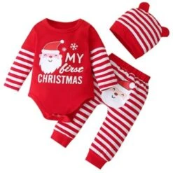 Frler Weihnachten Kleidung Set Strampler Hose Hut Anzüge Für Kinder