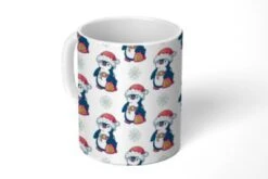 MuchoWow Becher - Tasse - Kaffeebecher - Pinguin - Kind - Schnittmuster - Weihnachten