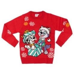 United Labels Paw Patrol Weihnachtspullover - Marshall Und Everest Winter Strick Pullover Sweatshirt Ugly Christmas Sweater Weihnachten Sweatshirts